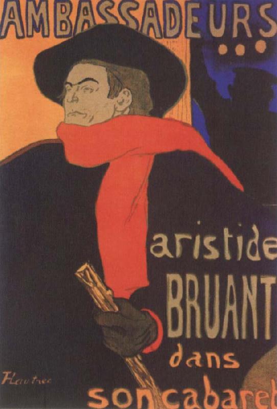 Henri de toulouse-lautrec Aristide Bruant in his Cabaret oil painting picture